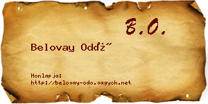 Belovay Odó névjegykártya